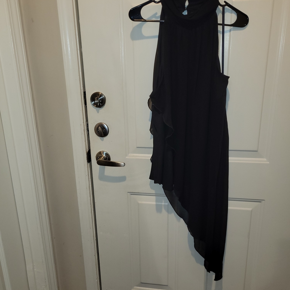 Elegant Black Asymmetrical Tunic.